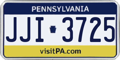 PA license plate JJI3725