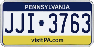 PA license plate JJI3763