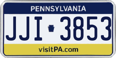 PA license plate JJI3853
