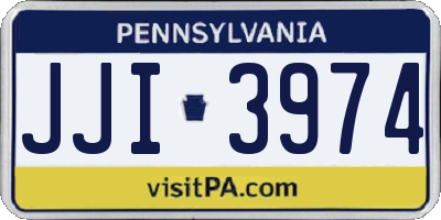 PA license plate JJI3974