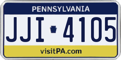 PA license plate JJI4105