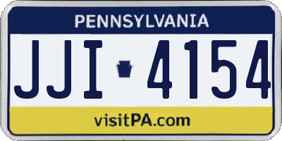 PA license plate JJI4154