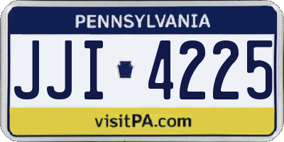 PA license plate JJI4225