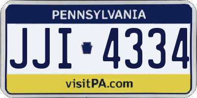 PA license plate JJI4334