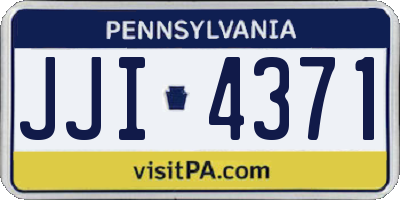 PA license plate JJI4371