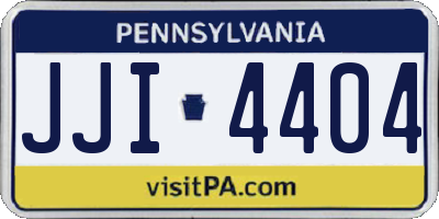 PA license plate JJI4404