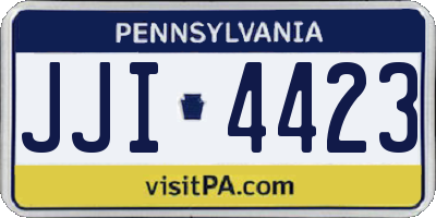 PA license plate JJI4423