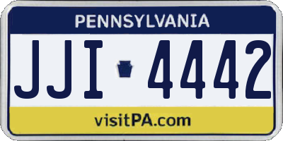 PA license plate JJI4442