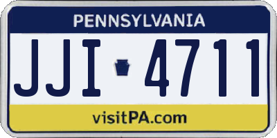 PA license plate JJI4711