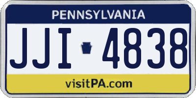 PA license plate JJI4838