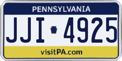 PA license plate JJI4925