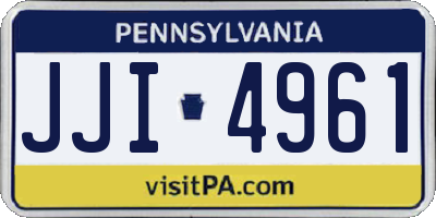 PA license plate JJI4961