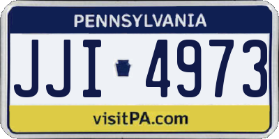 PA license plate JJI4973