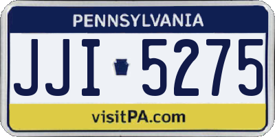 PA license plate JJI5275