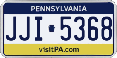 PA license plate JJI5368