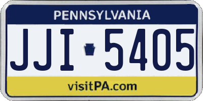 PA license plate JJI5405