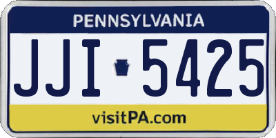 PA license plate JJI5425