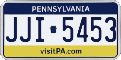 PA license plate JJI5453