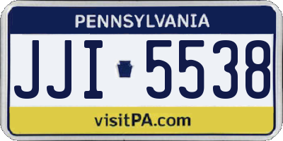PA license plate JJI5538