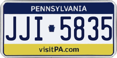 PA license plate JJI5835