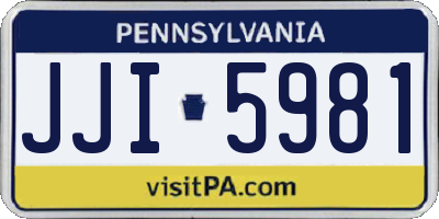 PA license plate JJI5981