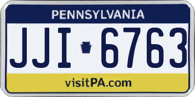 PA license plate JJI6763
