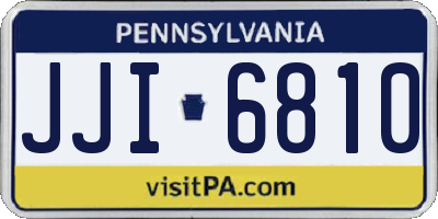 PA license plate JJI6810