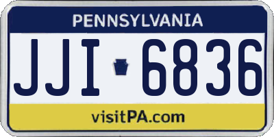 PA license plate JJI6836