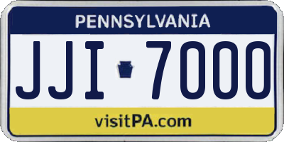 PA license plate JJI7000
