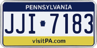 PA license plate JJI7183