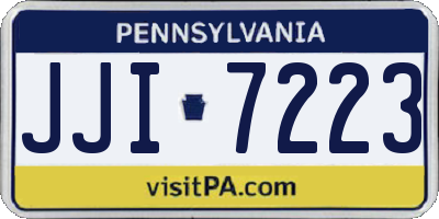 PA license plate JJI7223