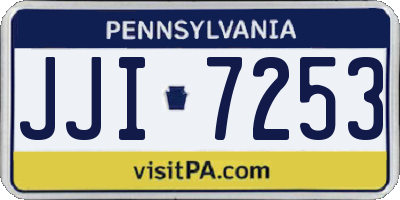 PA license plate JJI7253