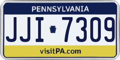 PA license plate JJI7309