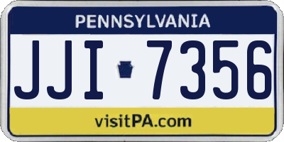 PA license plate JJI7356