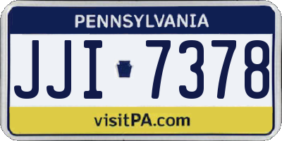 PA license plate JJI7378