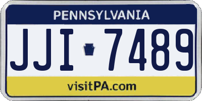 PA license plate JJI7489