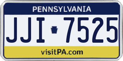 PA license plate JJI7525