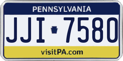 PA license plate JJI7580