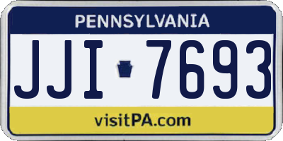 PA license plate JJI7693