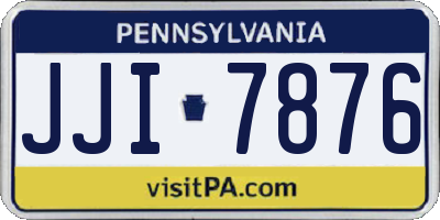 PA license plate JJI7876