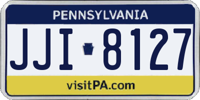 PA license plate JJI8127