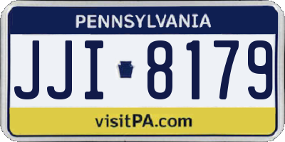 PA license plate JJI8179