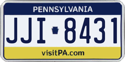 PA license plate JJI8431