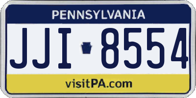 PA license plate JJI8554