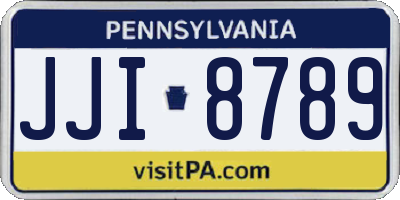 PA license plate JJI8789