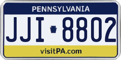 PA license plate JJI8802