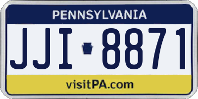 PA license plate JJI8871