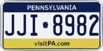 PA license plate JJI8982