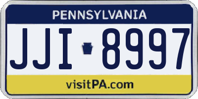 PA license plate JJI8997