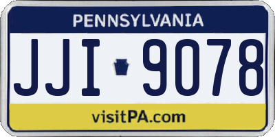 PA license plate JJI9078